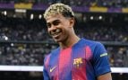 Lamine Yamal, antes de un partido del FC Barcelona. (Getty Images)