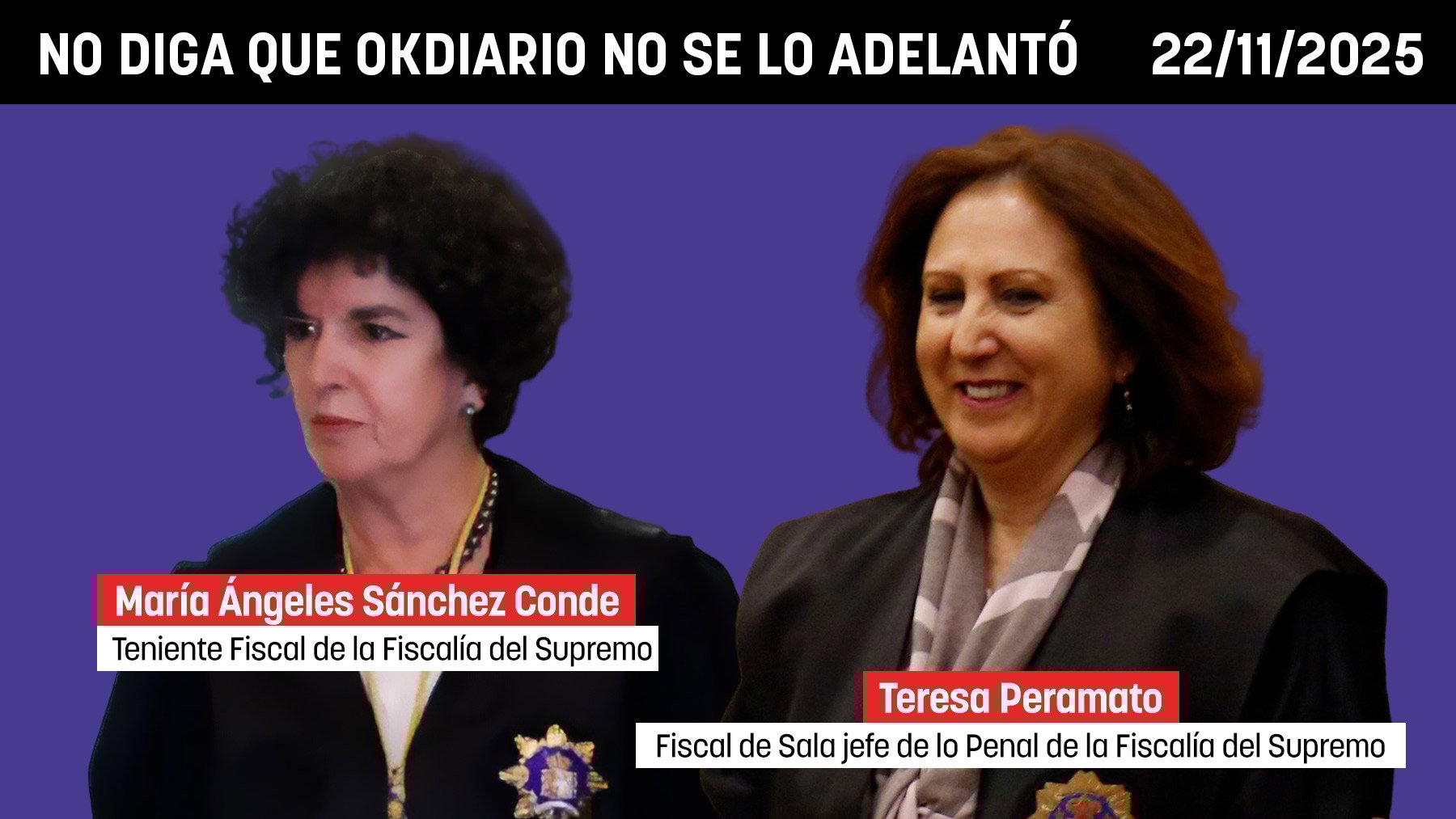 La nº 2 de García Ortiz y la fiscal jefe de lo Penal del Supremo, candidatas de Bolaños a Fiscal General