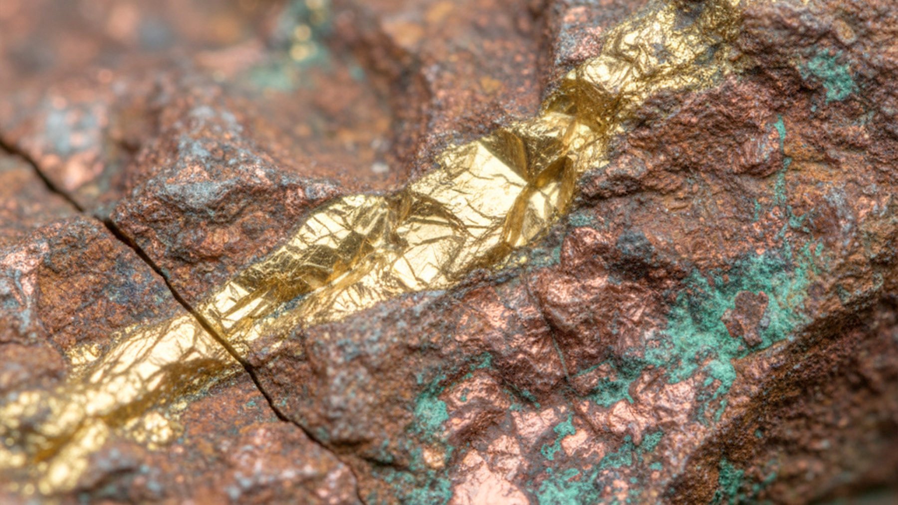 Vetas de oro y cobre. Foto: ilustración propia.