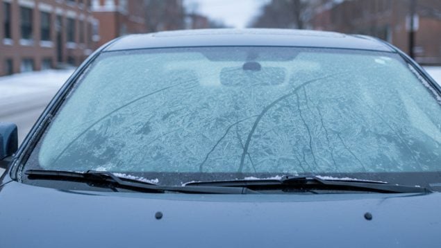 Hielo en el parabrisas