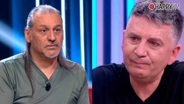 Dioni, cantante de Camela, y su ex compañero Miguel Ángel Cabrera (Mediaset/Atresmedia).