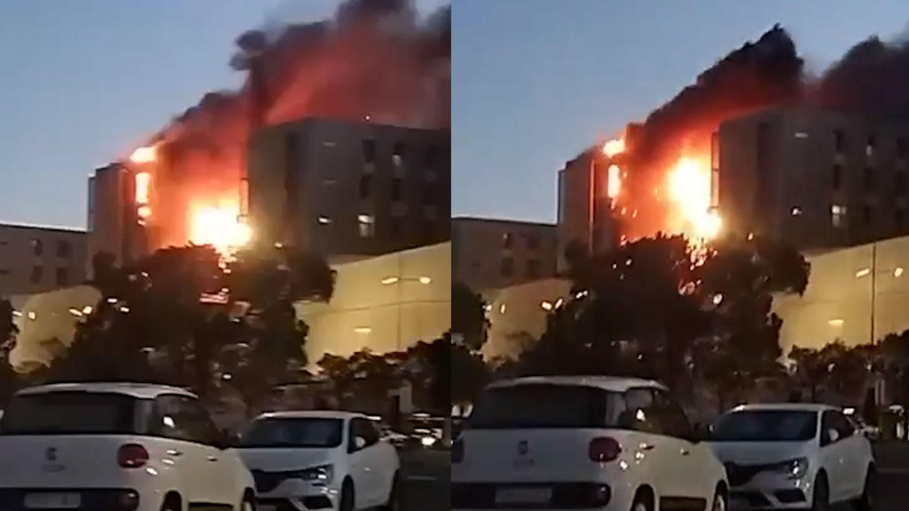 Un incendio en el hospital Santa Lucía de Cartagena obliga a evacuar a pacientes y trabajadores