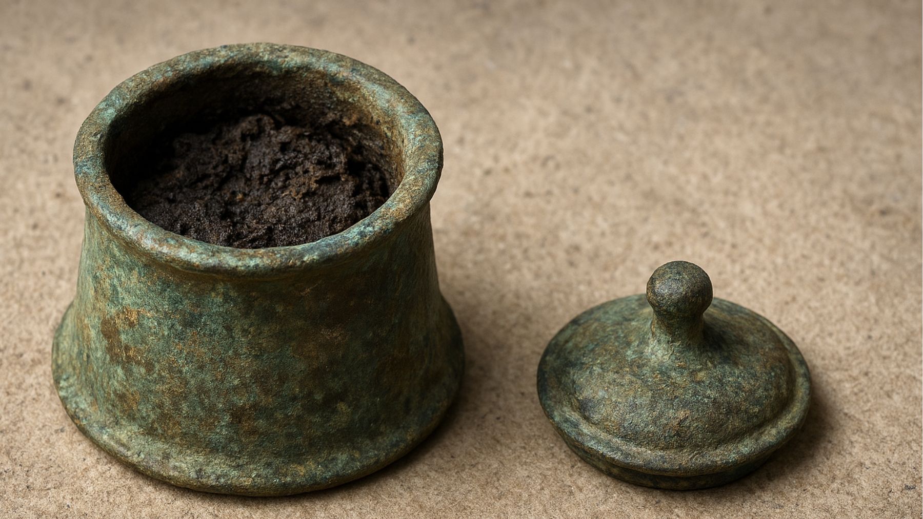 Recreación artística de un tintero.