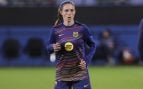 Aitana Bonmatí, en un calentamiento con el FC Barcelona. (Europa Press)