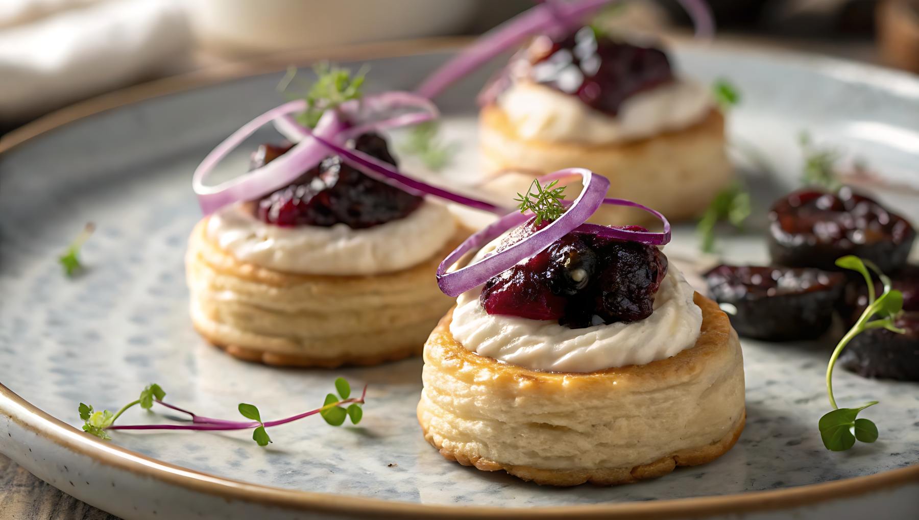 Canapés de hojaldre crujientes y rellenos para Navidad y eventos