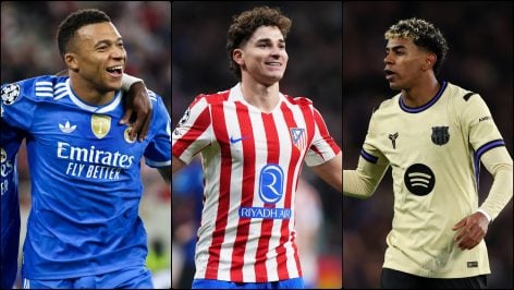 Mbappé, Julián Álvarez y Lamine Yamal en la Champions League.