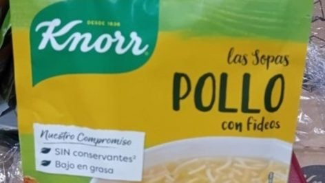 Alerta sobre ciertos lotes de sopa Knorr.