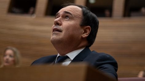 Juan Francisco Pérez Llorca, este jueves, en las Cortes Valencianas. (JORGE GIL / EUROPA PRESS).