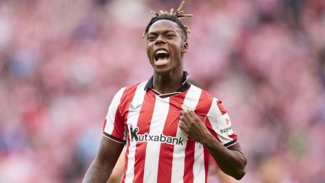 Nico Williams celebrando un gol con el Athletic. (Europa Press)