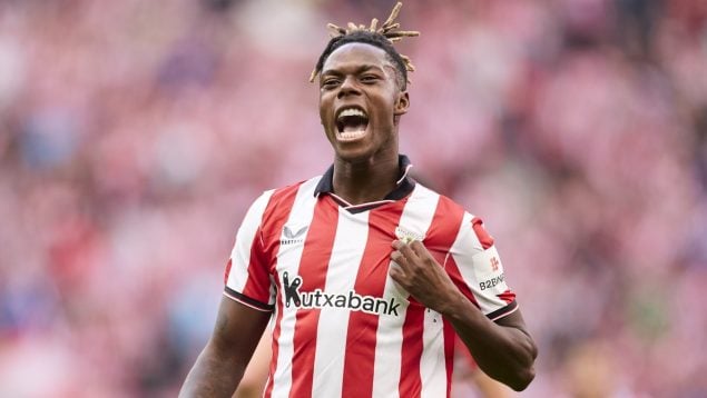 Nico Williams celebrando un gol con el Athletic. (Europa Press)