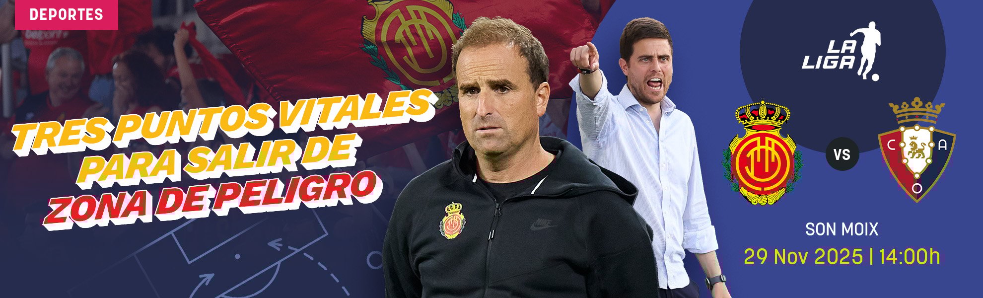 Mallorca-Osasuna: tres puntos que no se pueden escapar