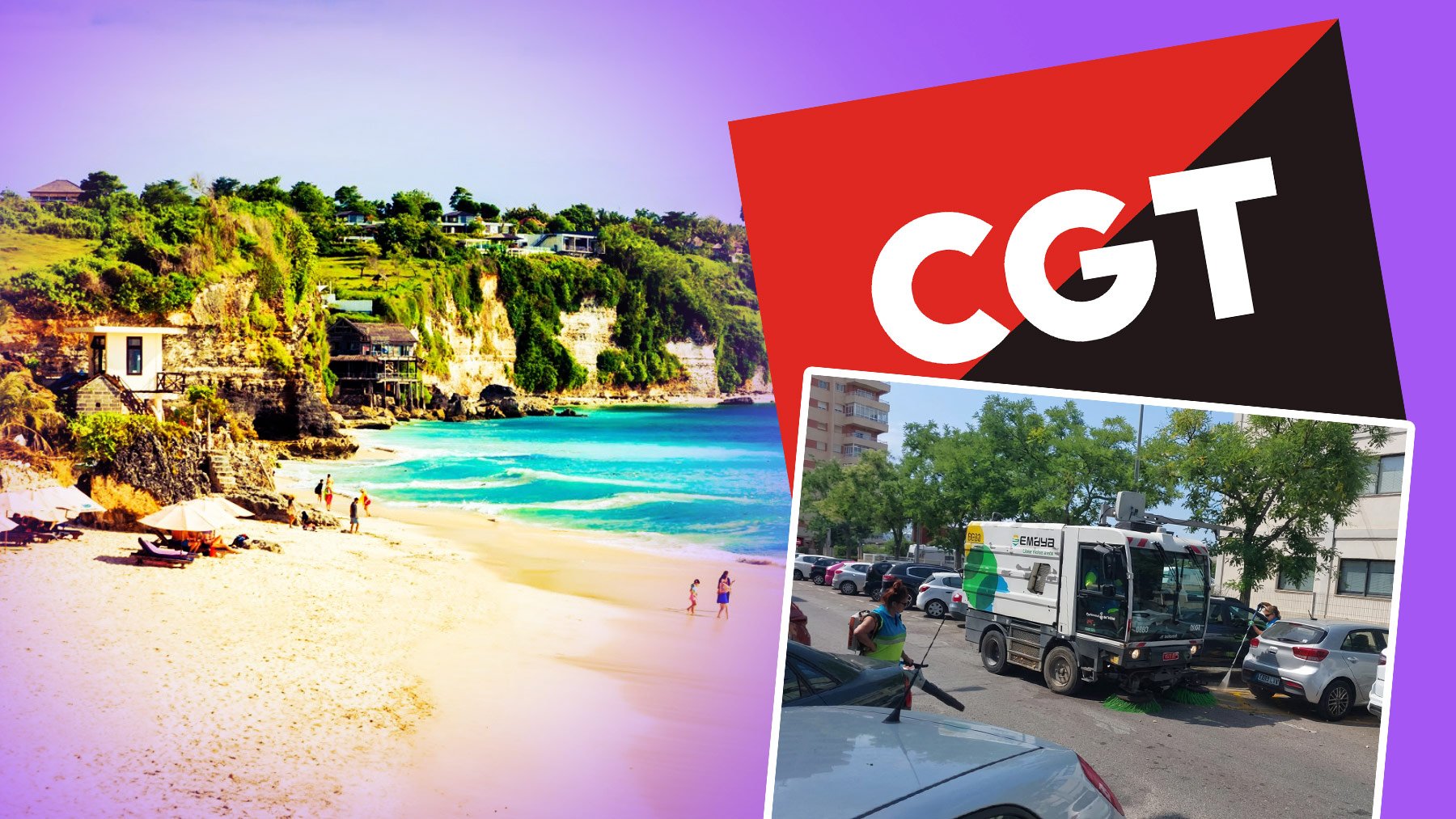 Expedientan a un barrendero de Palma por irse de vacaciones a Bali en sus horas sindicales