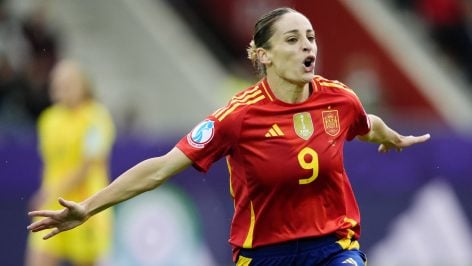 Esther González celebra un gol en la Eurocopa. (EP)