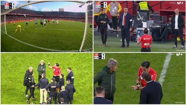 Munuera Montero detiene el derbi entre Sevilla y Betis por lanzamiento de botellas