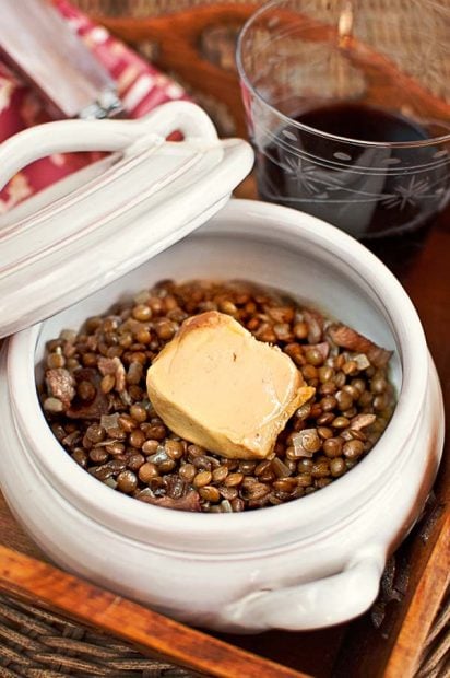 lentejas con foie