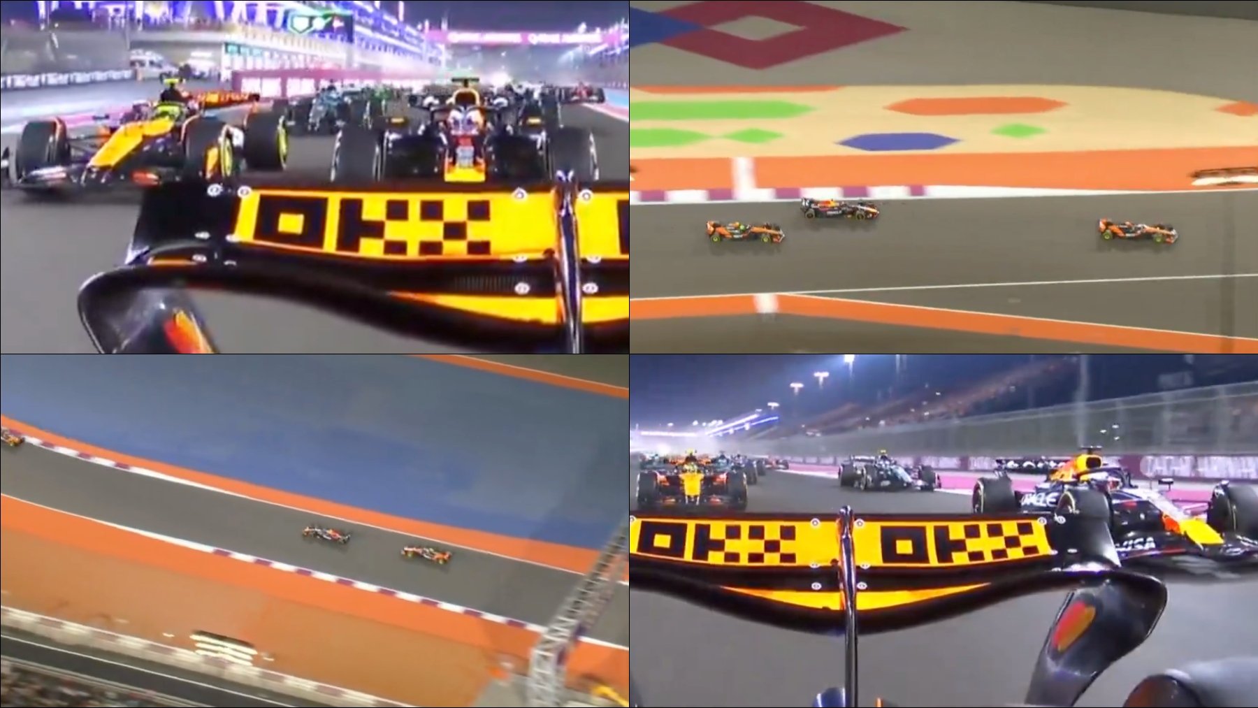Así fue la espectacular salida de Qatar: Verstappen devora a Norris y Alonso y Sainz suben dos puestos