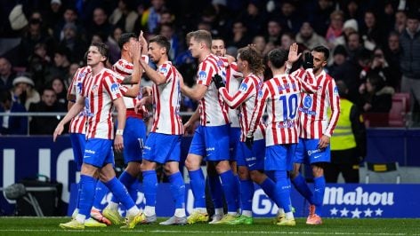 Los jugadores del Atlético celebran un gol en Liga. (EP)