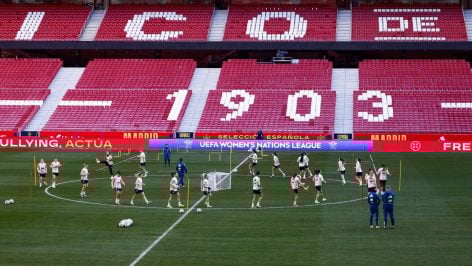 La Selección se entrena en el Metropolitano. (EFE)