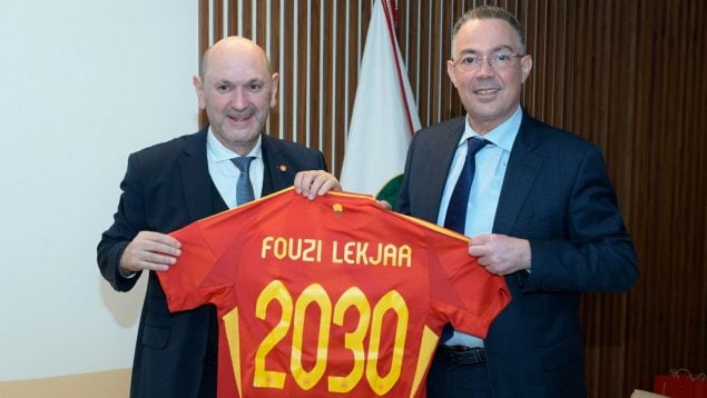 Rafel Louzán y Fouzi Lekjaa. (FRMF)