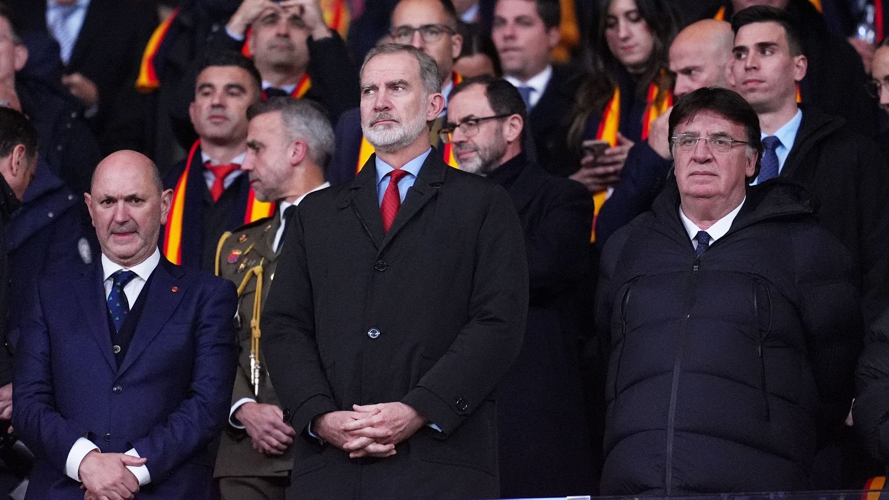 Felipe VI en el palco del Metropolitano. (Getty)