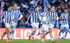 La Real Sociedad celebrando un gol ante el Villarreal. (Europa Press)