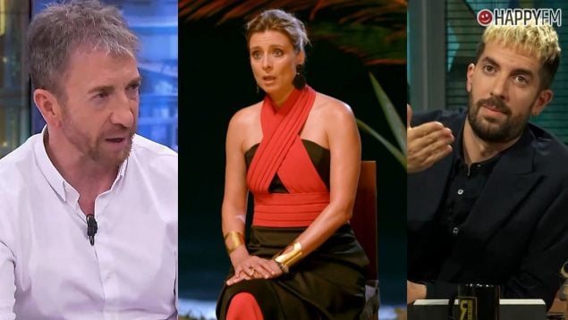 Presentadores de 'El Hormiguero', 'La isla de las tentaciones' y 'La Revuelta'. (Atresmedia / Mediaset / RTVE)