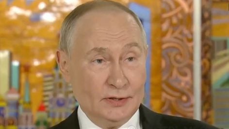 Vladimir Putin en el Kremlin antes de recibir al enviado de Trump.
