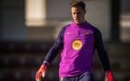 Ter Stegen, en un entrenamiento con el FC Barcelona. (Europa Press)