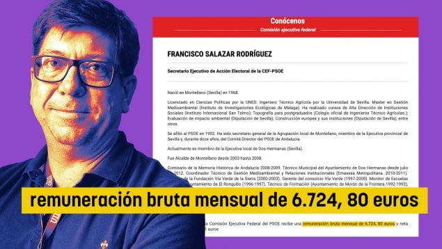 El PSOE borra el sueldo de Salazar de su web: cobró 6.000 € al mes hasta conocerse las denuncias de acoso