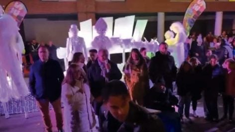 El alcalde, Ramón Jurado, durante el encendido de luces navideño.