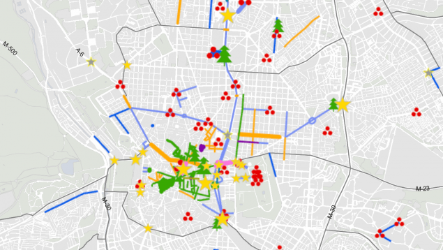 Mapa luces Madrid Navidad