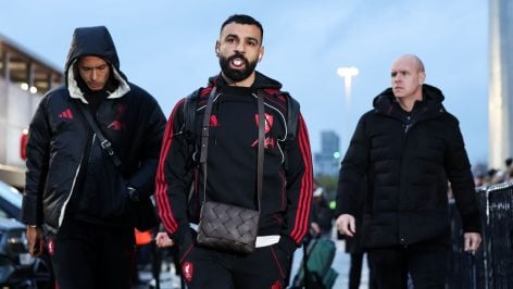 Salah llegando a Anfield. (EFE)