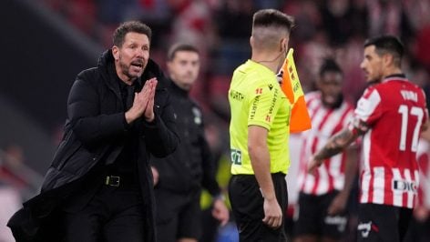 Simeone en San Mamés. (Getty)