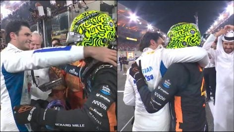 El abrazo entre Sainz y Norris.