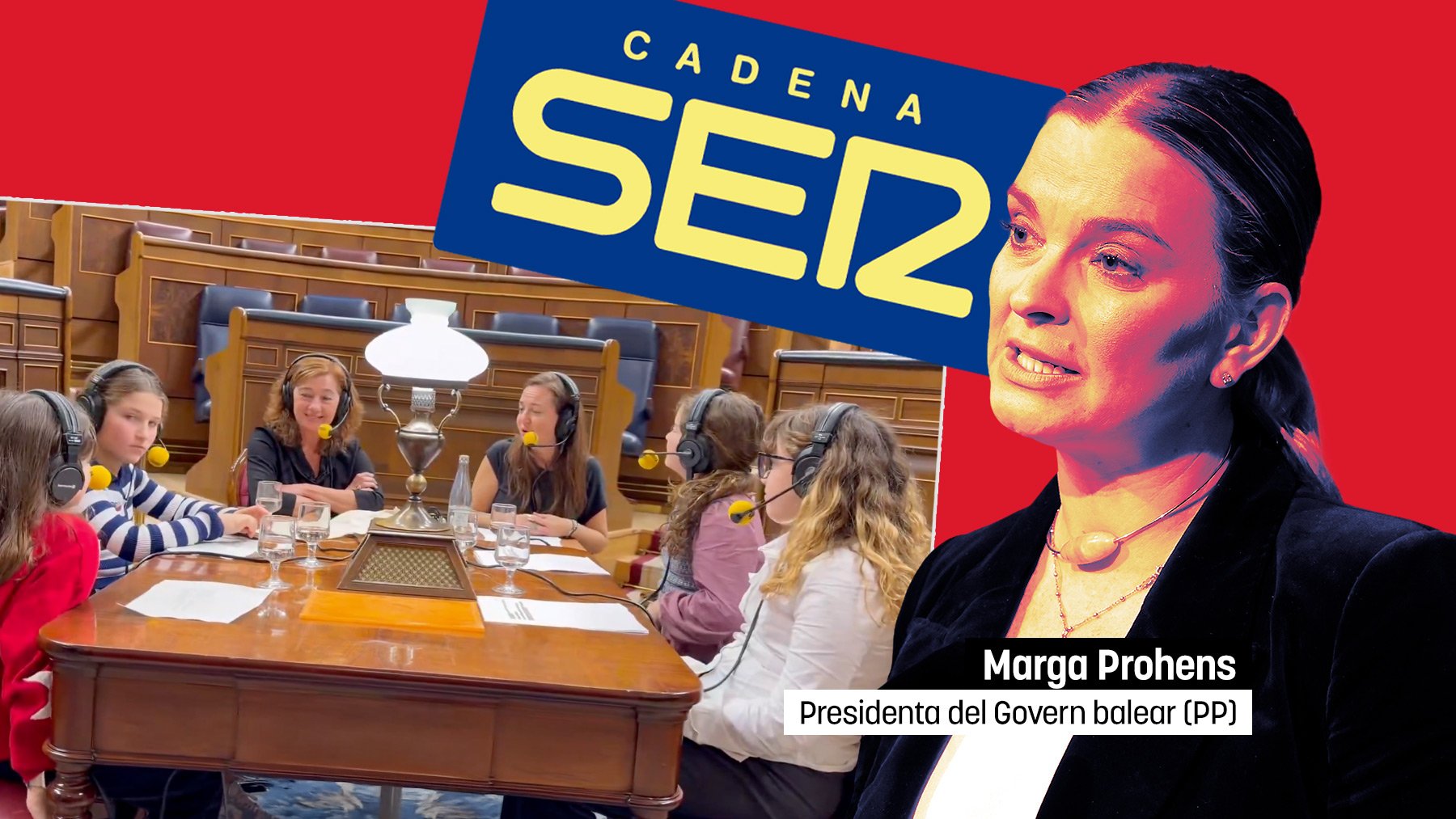 Armengol utiliza el Congreso y a un grupo de niños para cargar contra el Govern balear y su presidenta