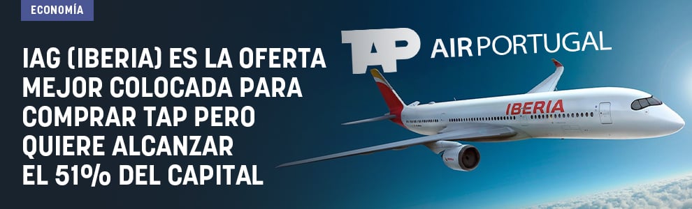 IAG (Iberia) es la oferta mejor colocada para comprar TAP pero pide hacerse con el 51% del capital