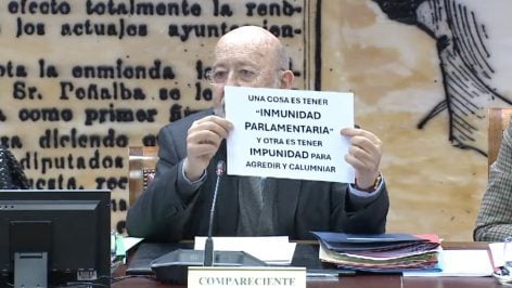 Tezanos este martes en el Senado.