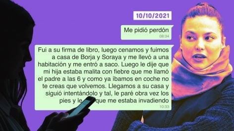 Mensajes de Elisa Mouliáa a una amiga sobre el incidente con Errejón.