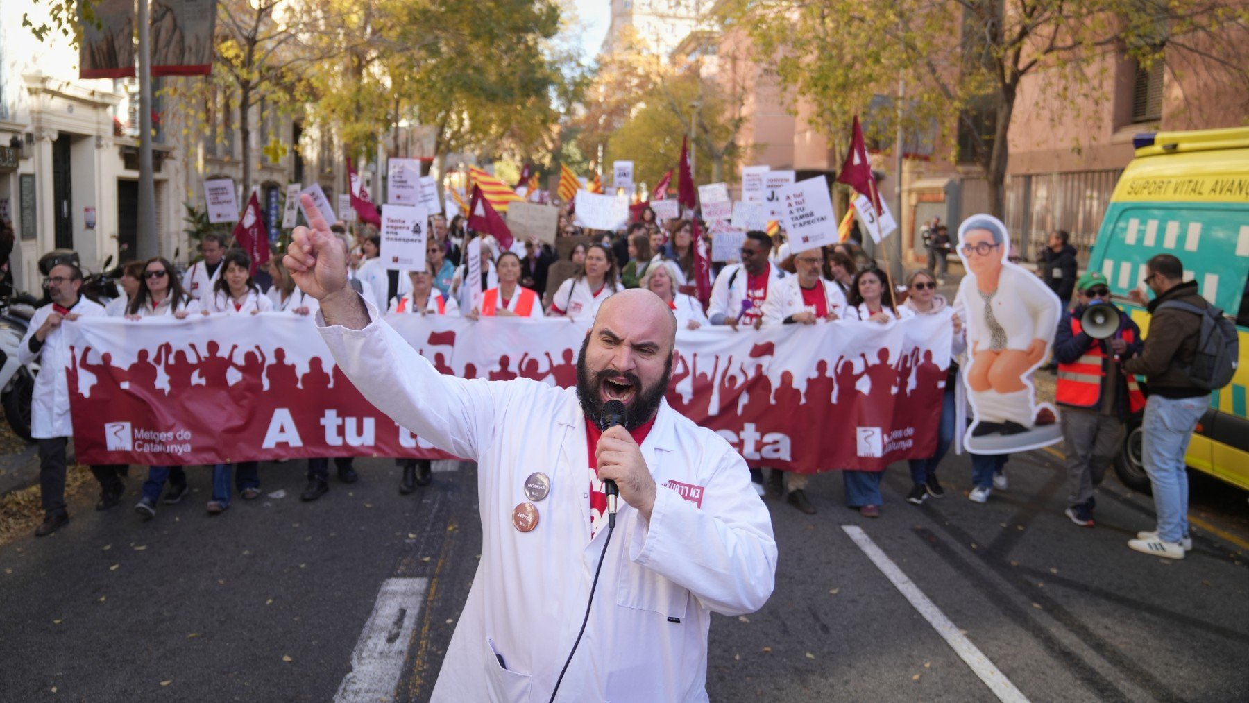Un momento de la manifestación de los médicos.