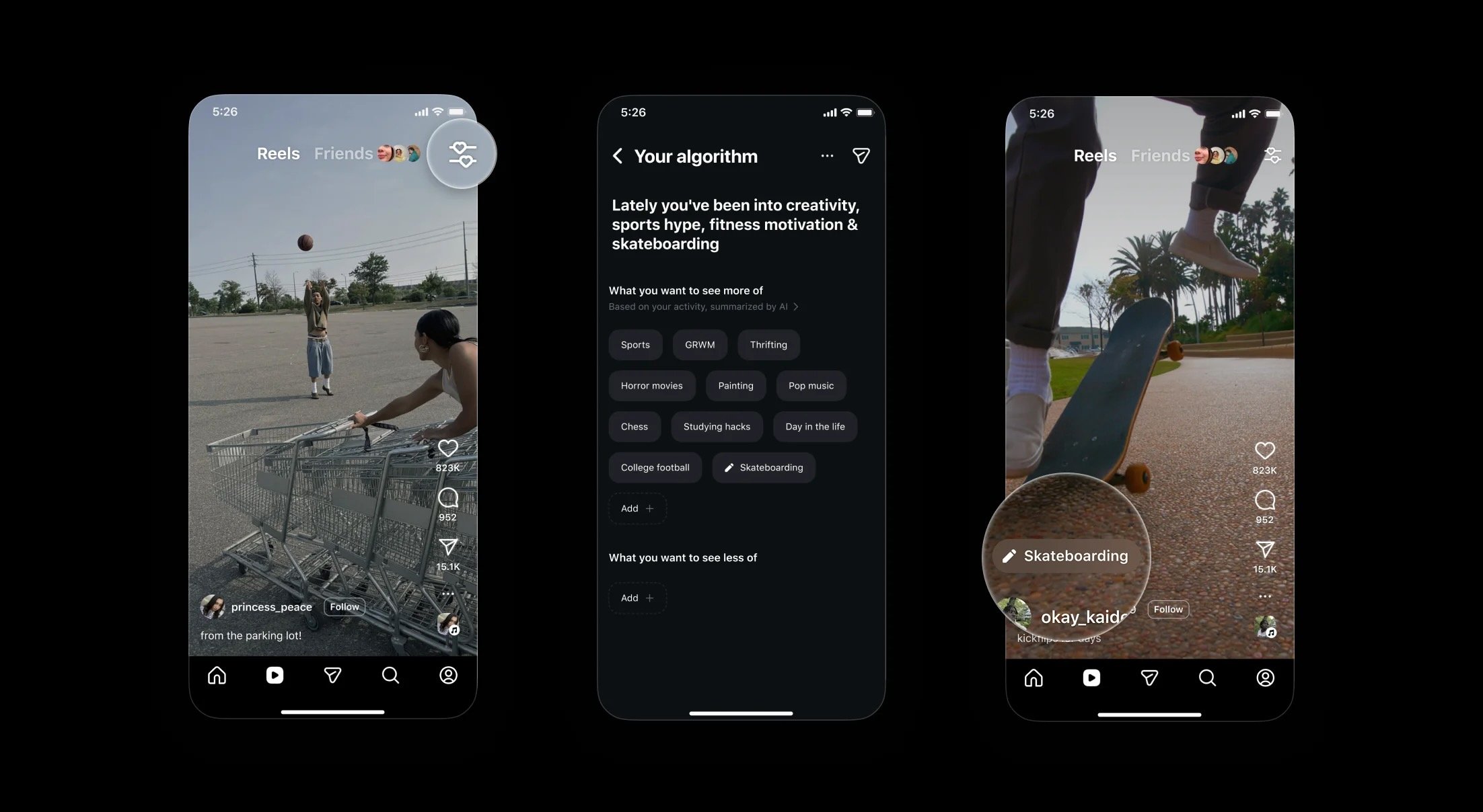 control de algoritmo en Instagram