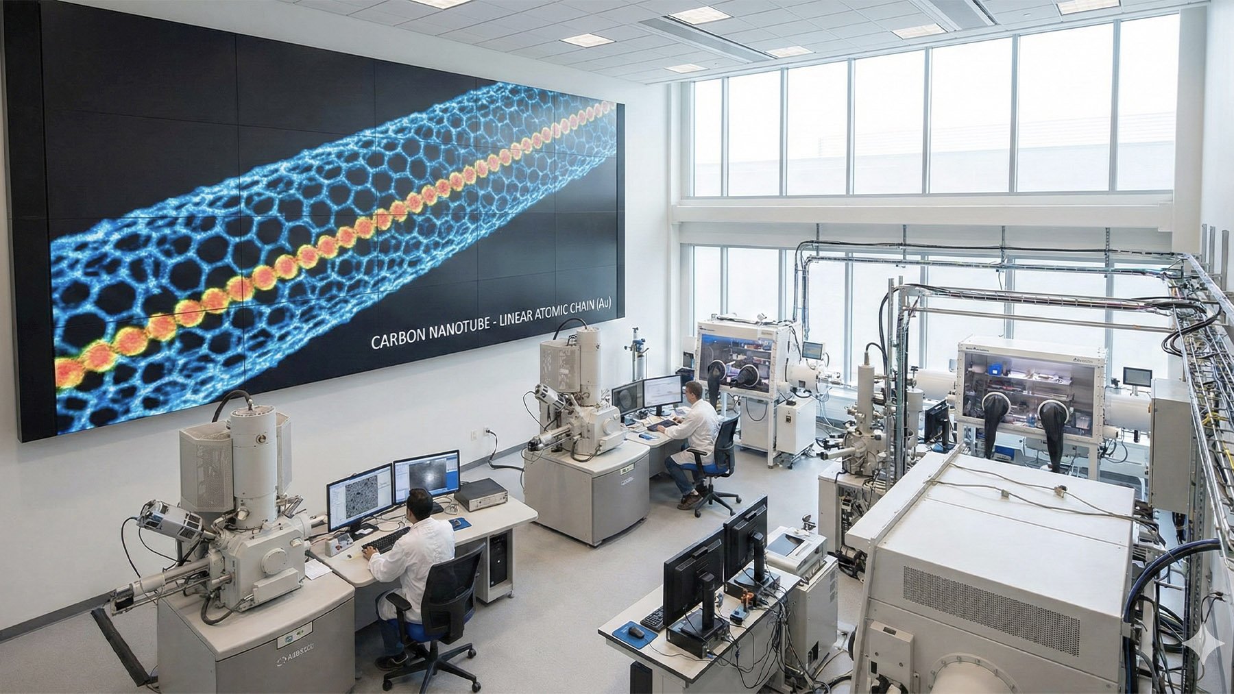 Ilustración ficticia de científicos estudiando al carbino. Foto: ilustración propia.