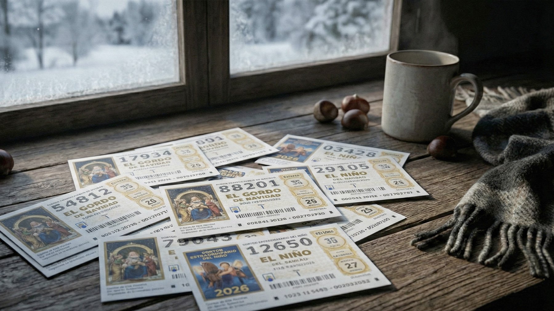 Décimos de la Lotería de Navidad y El Niño. Foto: ilustración propia.