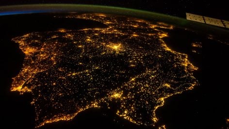 La península ibérica vista desde el espacio.