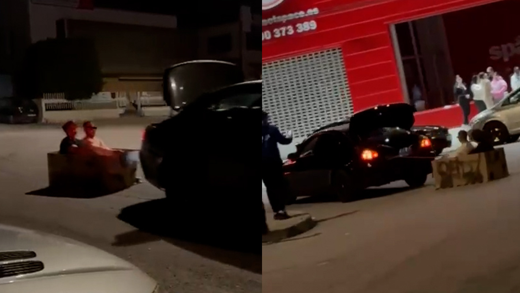 Arrastrados por un coche y sin frenos: la temeraria apuesta de dos jóvenes en un polígono de Palma