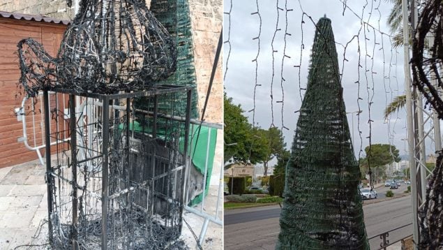 incendio adornos navideños