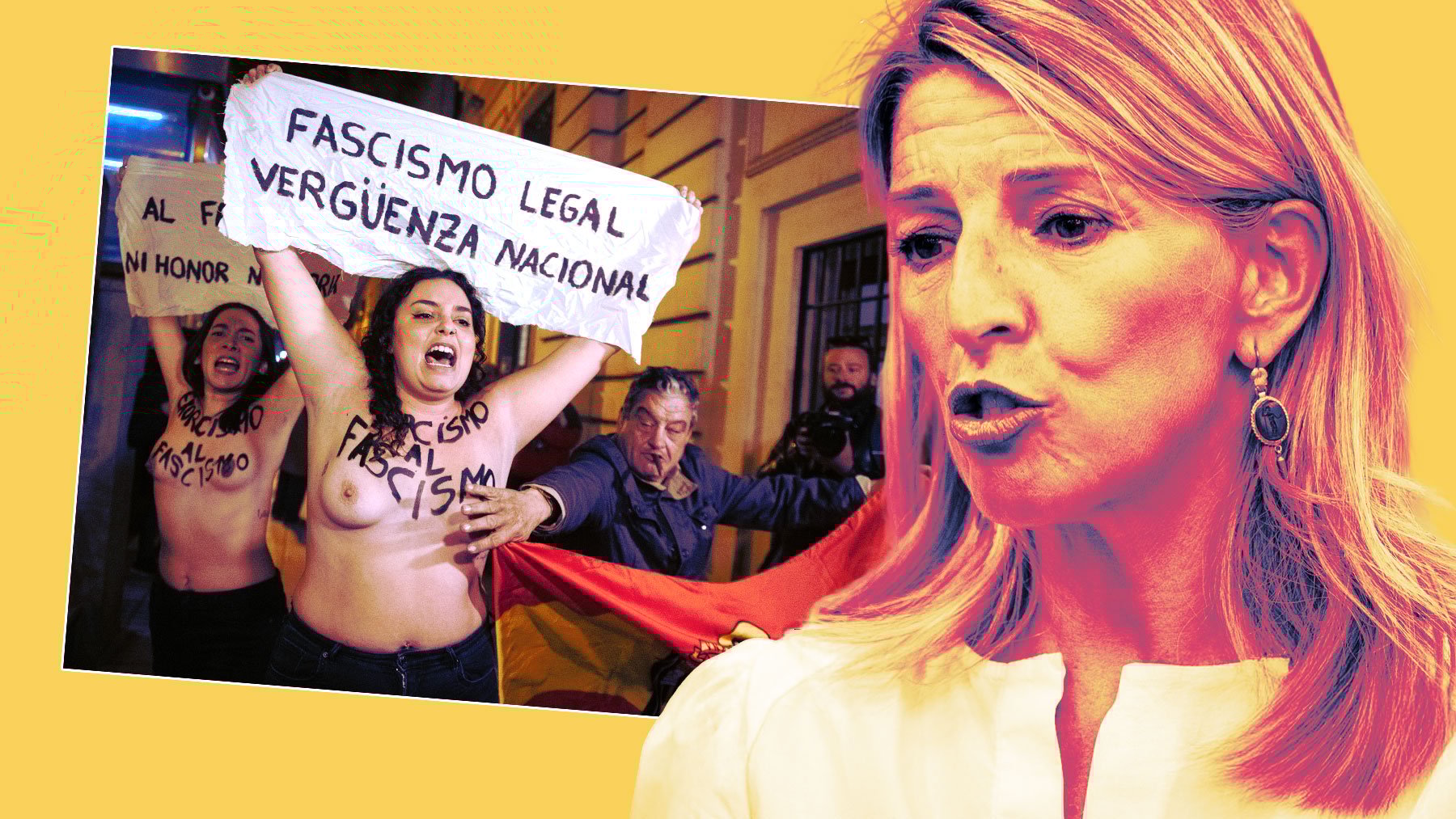 Díaz exige que la Iglesia pague la multa del hombre que tocó los pechos a activistas de Femen en la calle