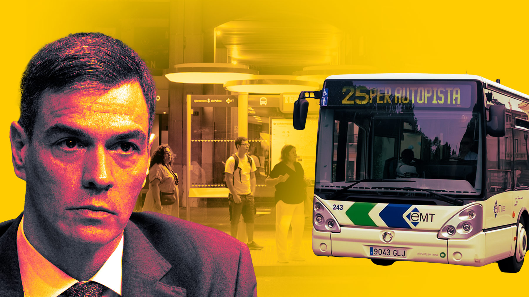 El populismo de Sánchez mete cinco millones de usuarios más en 2025 en el abarrotado bus gratis de Palma