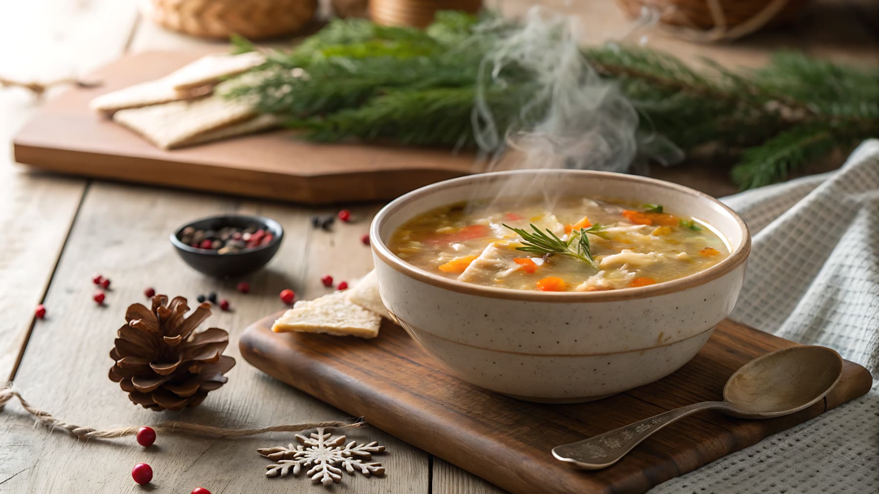 Receta caldo de navidad. Foto: Adobe Stock.
