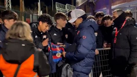 Así fue la salida de los jugadores del Barça.