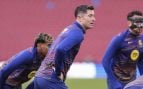 Robert Lewandowski, en un entrenamiento con el FC Barcelona. (Europa Press)